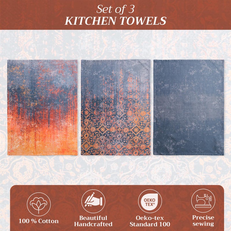 Maison d' Hermine Kitchen Towels Set of 3 100% Cotton 20" x 27.5" Reusable Cloth Tea Dish Towels Absorbent with Hanging Loop for Kitchen Dining Thanksgiving Christmas Decorations (Imperfection) - Image 2